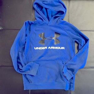 Size M 8-10 under Armour. Sweatshirt. Blue. Good condition.